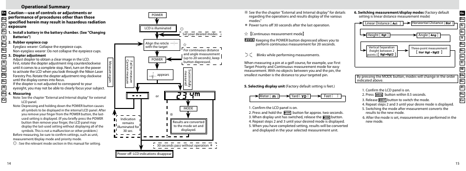 Operational summary | Nikon Forestry User Manual | Page 8 / 229