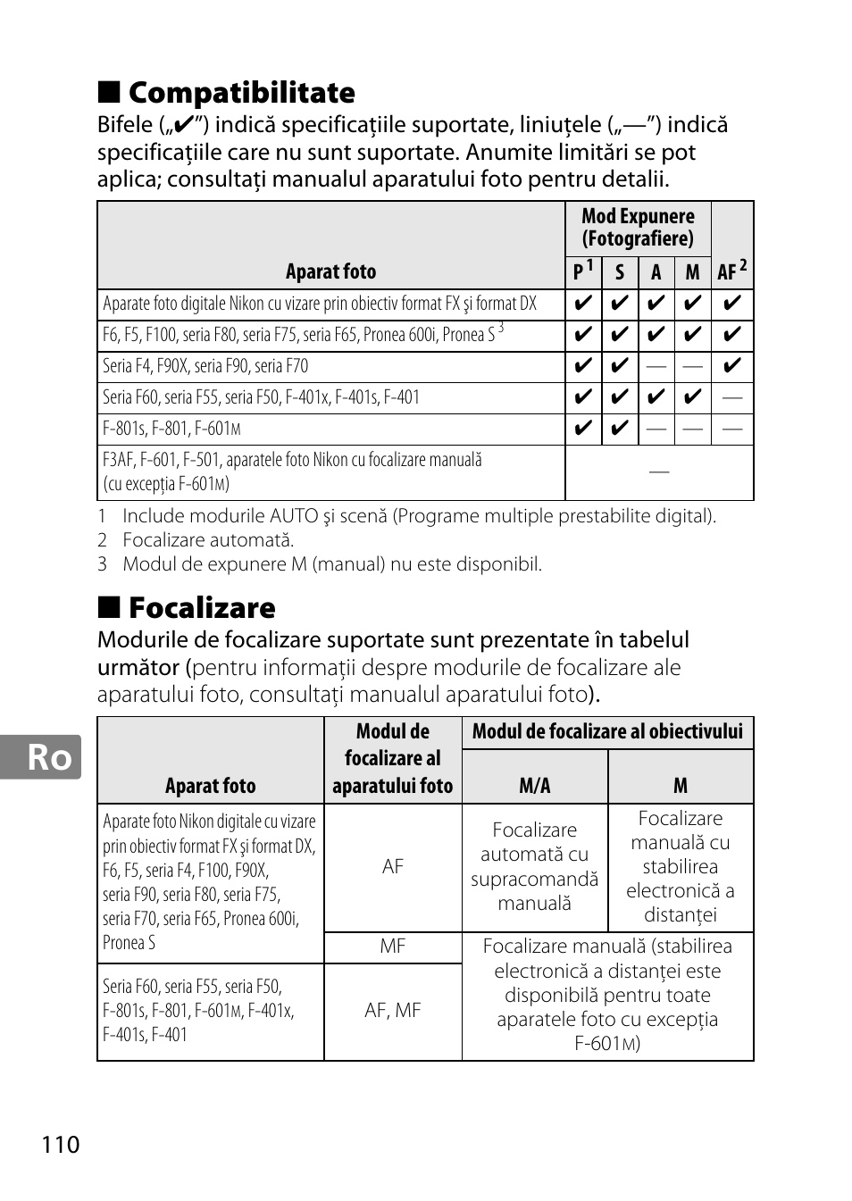 Compatibilitate, Focalizare | Nikon 85mm-f-18G-AF-S-Nikkor User Manual | Page 110 / 172