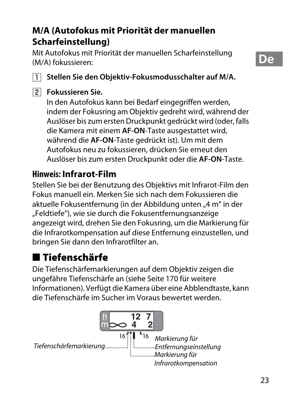 Tiefenschärfe | Nikon 85mm-f-18G-AF-S-Nikkor User Manual | Page 23 / 172