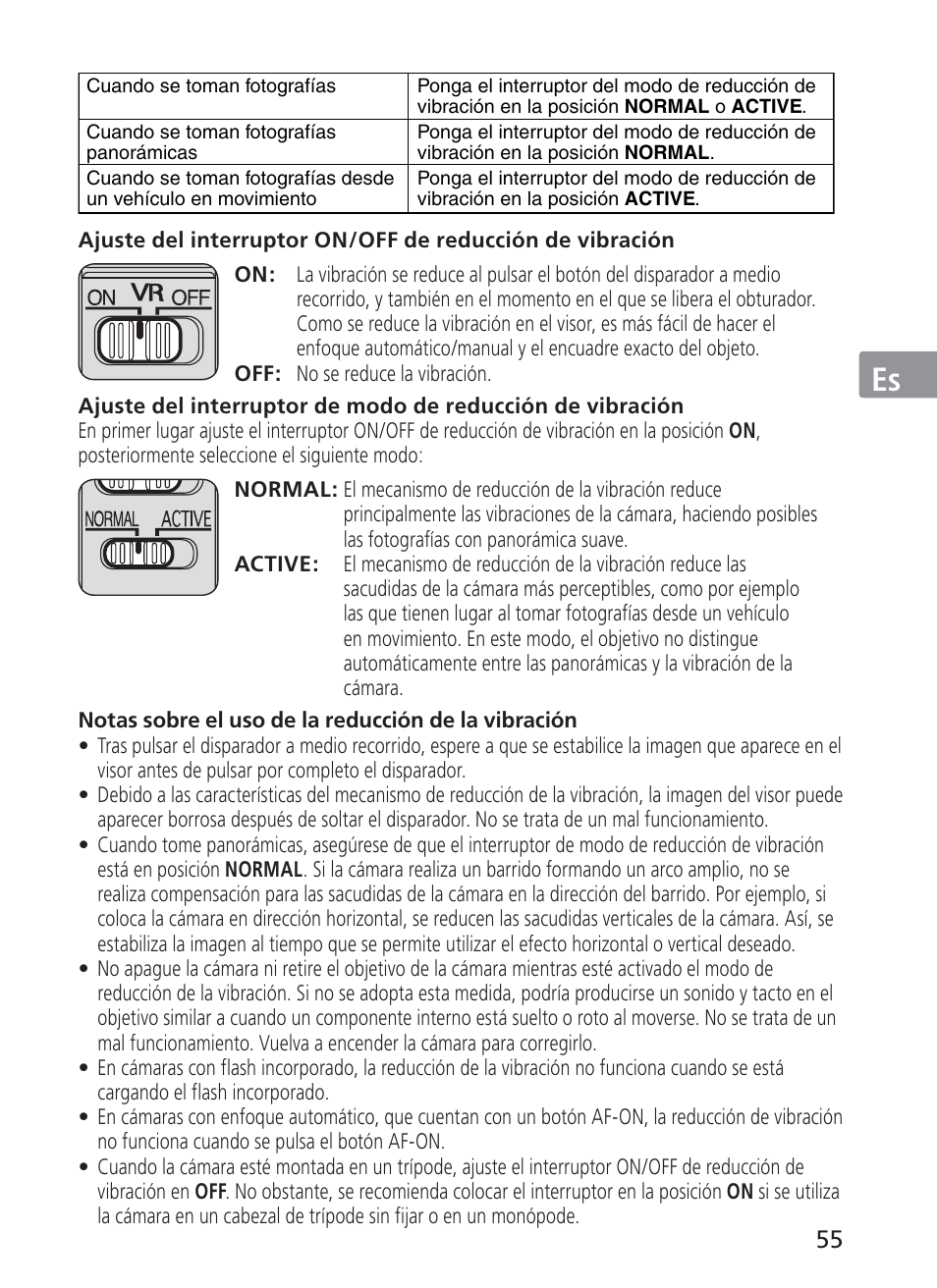 Jp en de fr es se ru nl it ck ch kr | Nikon 70-200mm-f-28G-ED-AF-S-VR-II-Zoom-Nikko User Manual | Page 55 / 180