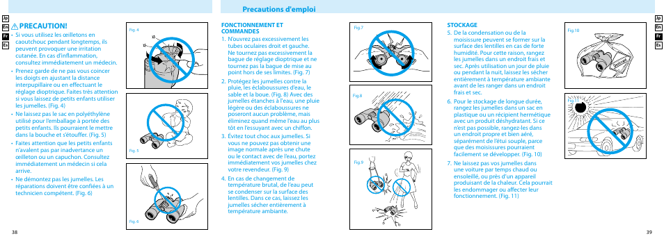 Precaution, Precautions d'emploi | Nikon EDG User Manual | Page 20 / 35