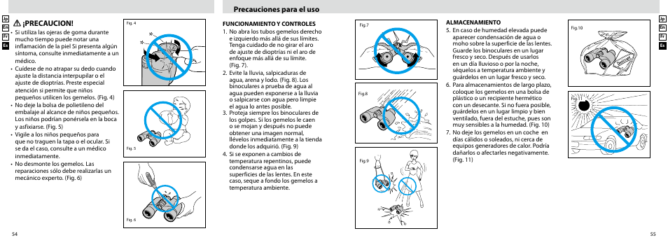 Precaucion, Precauciones para el uso | Nikon EDG User Manual | Page 28 / 35