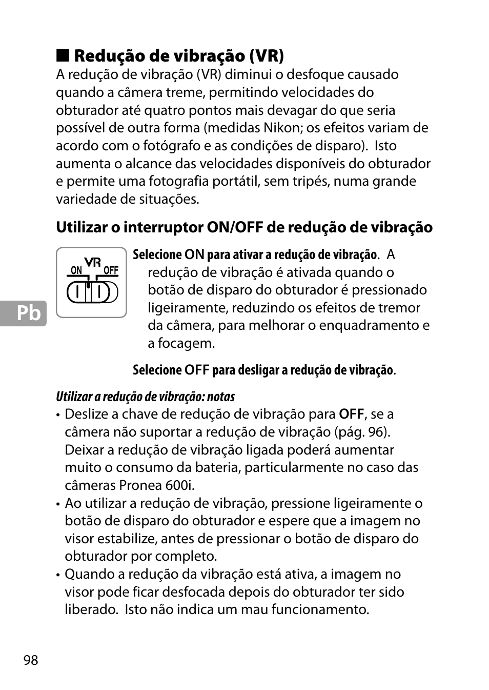 Redução de vibração (vr) | Nikon 24-85mm-f-35-45G-ED-VR-AF-S-Nikkor User Manual | Page 98 / 220