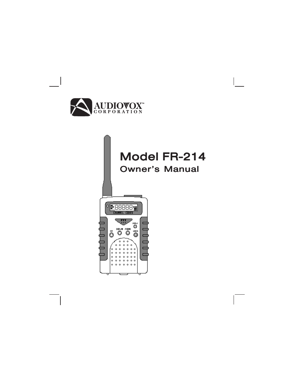 Audiovox FR-214 User Manual | 12 pages