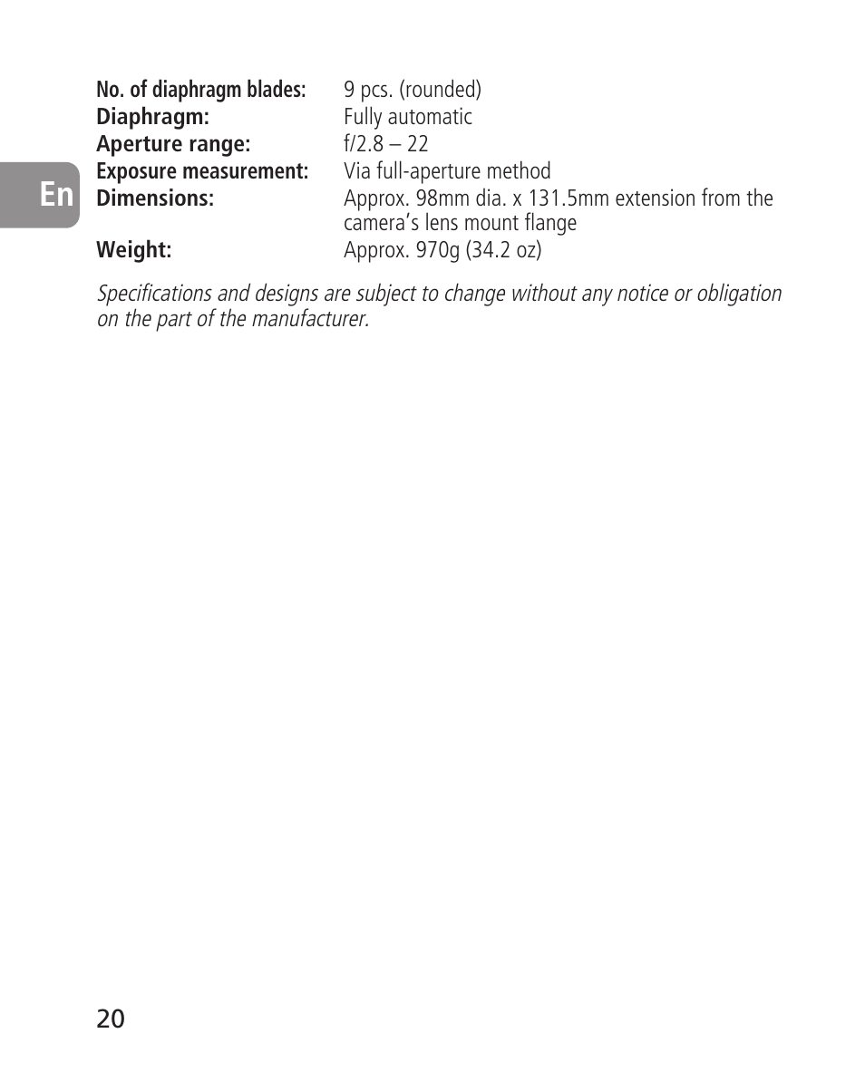 Nikon 14-24mm-f28G-ED-AF-S-Nikkor User Manual | Page 20 / 118