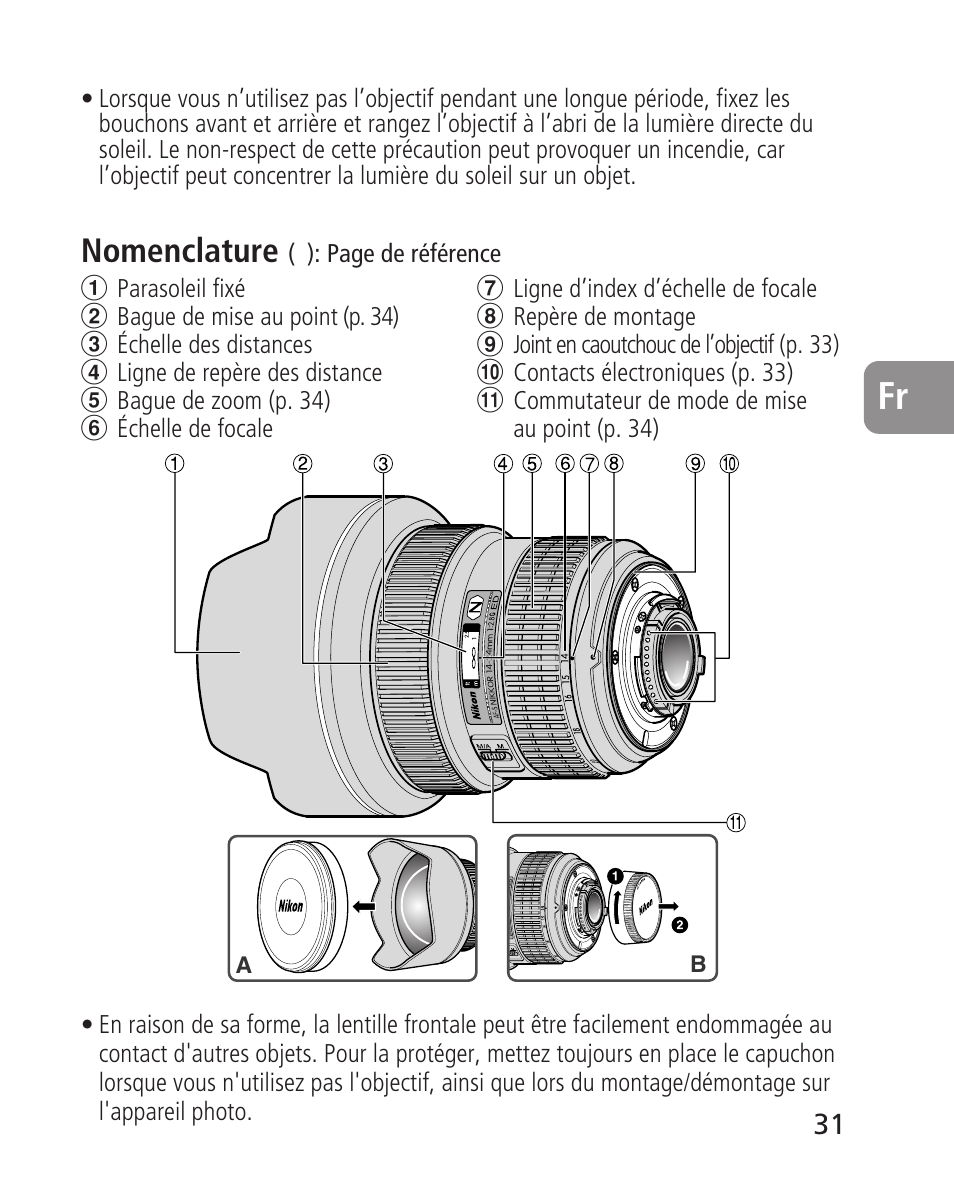 Nomenclature | Nikon 14-24mm-f28G-ED-AF-S-Nikkor User Manual | Page 31 / 118