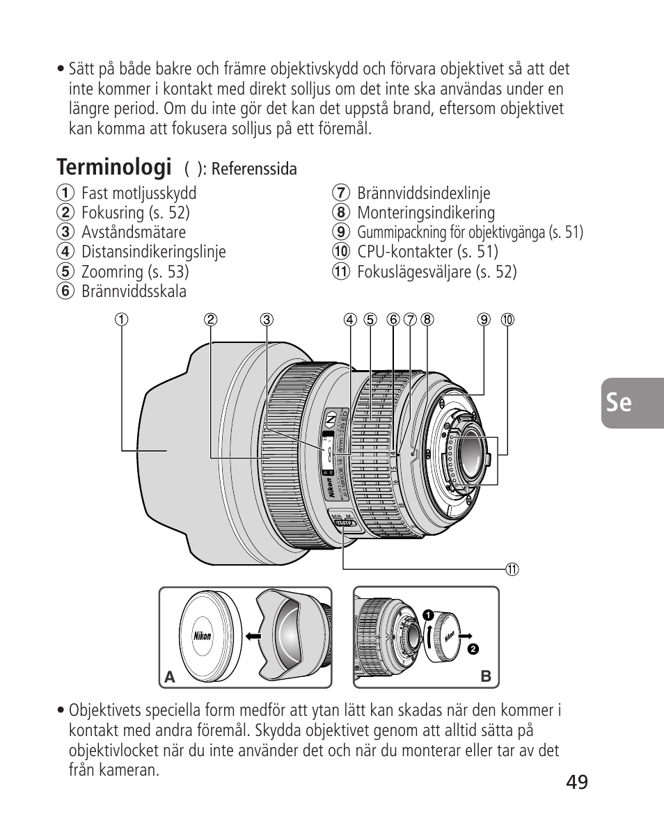 Terminologi | Nikon 14-24mm-f28G-ED-AF-S-Nikkor User Manual | Page 49 / 118