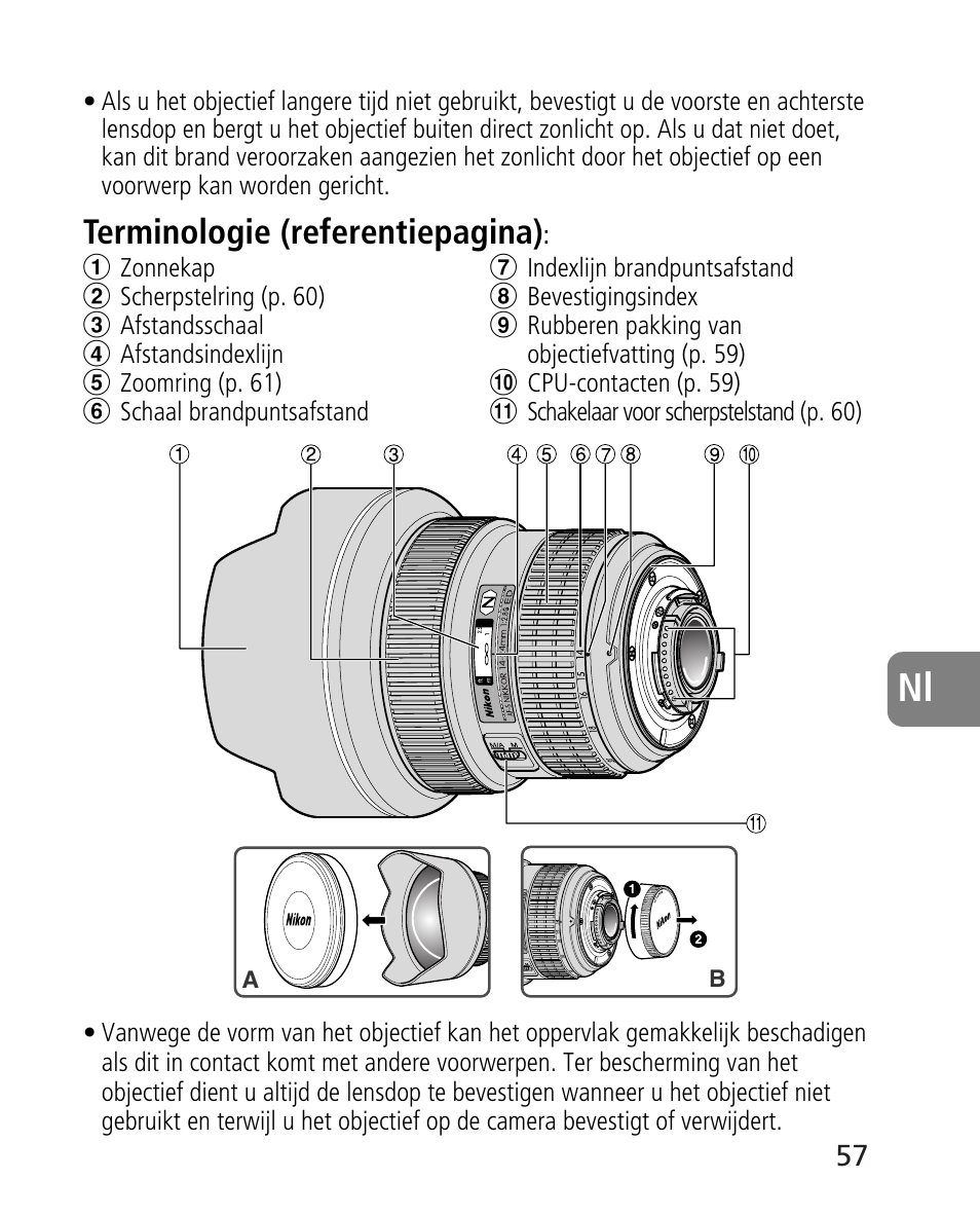 Terminologie (referentiepagina) | Nikon 14-24mm-f28G-ED-AF-S-Nikkor User Manual | Page 57 / 118