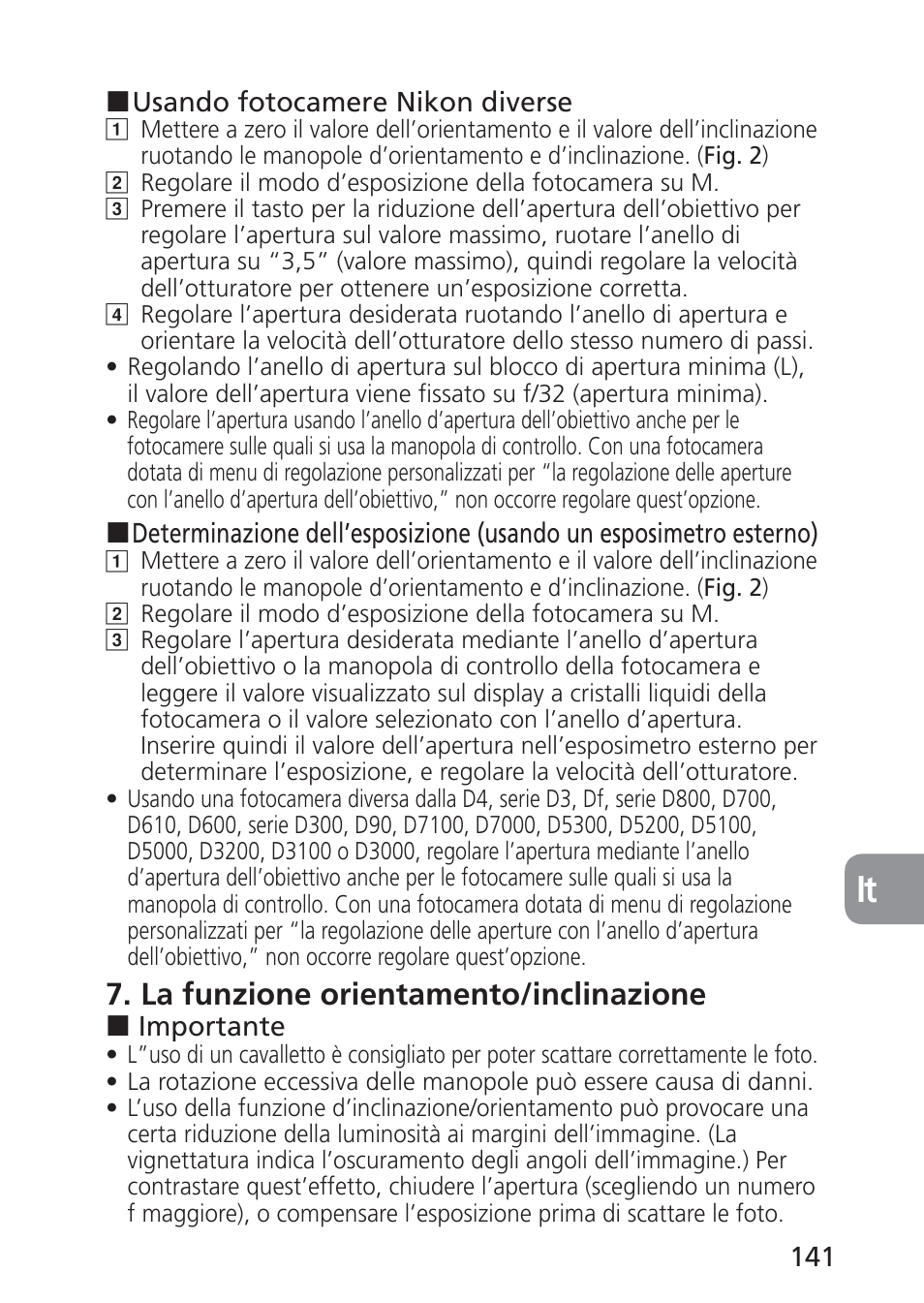 La funzione orientamento/inclinazione | Nikon 24mm-f-35D-PC-E-Nikkor User Manual | Page 141 / 236