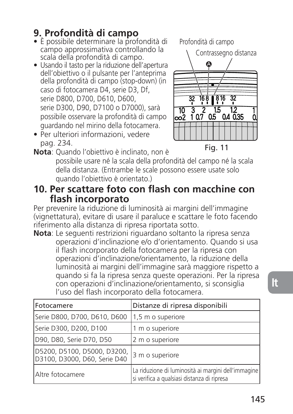 Profondità di campo | Nikon 24mm-f-35D-PC-E-Nikkor User Manual | Page 145 / 236