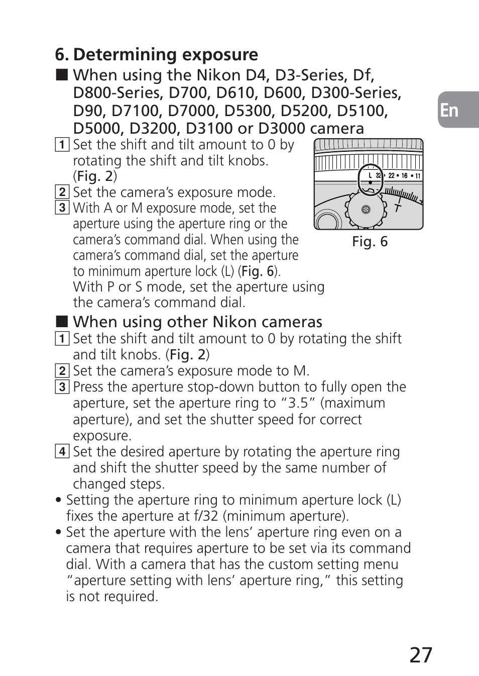 Determining exposure | Nikon 24mm-f-35D-PC-E-Nikkor User Manual | Page 27 / 236