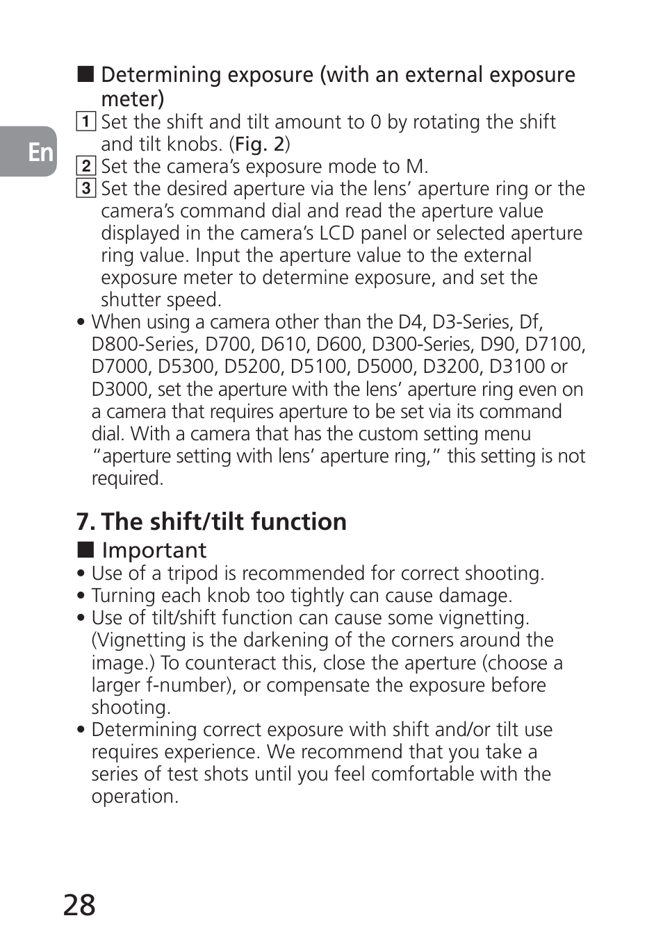 The shift/tilt function | Nikon 24mm-f-35D-PC-E-Nikkor User Manual | Page 28 / 236