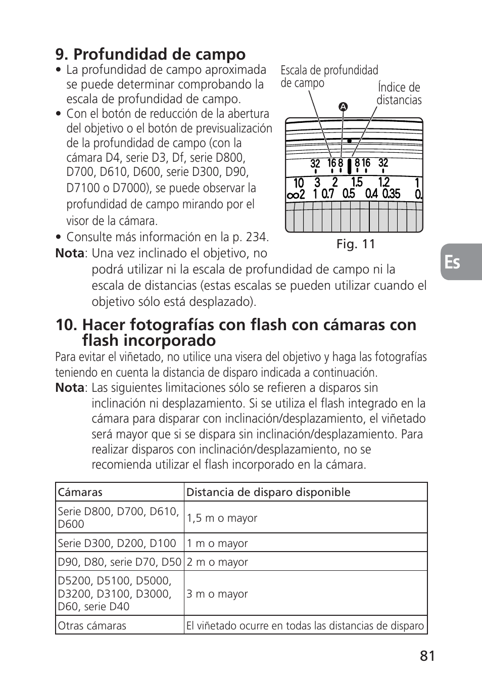 Profundidad de campo | Nikon 24mm-f-35D-PC-E-Nikkor User Manual | Page 81 / 236