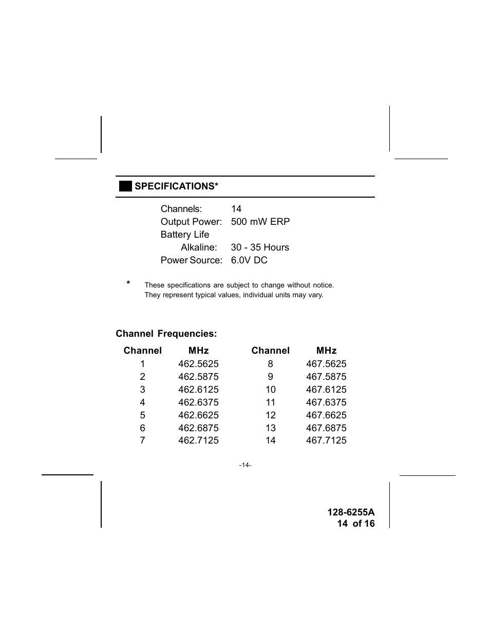 Audiovox FR-531-2 User Manual | Page 14 / 16