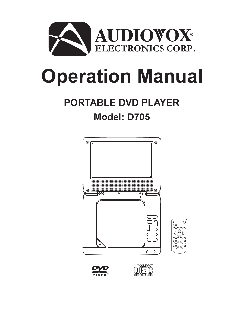 Audiovox D705 User Manual | 12 pages