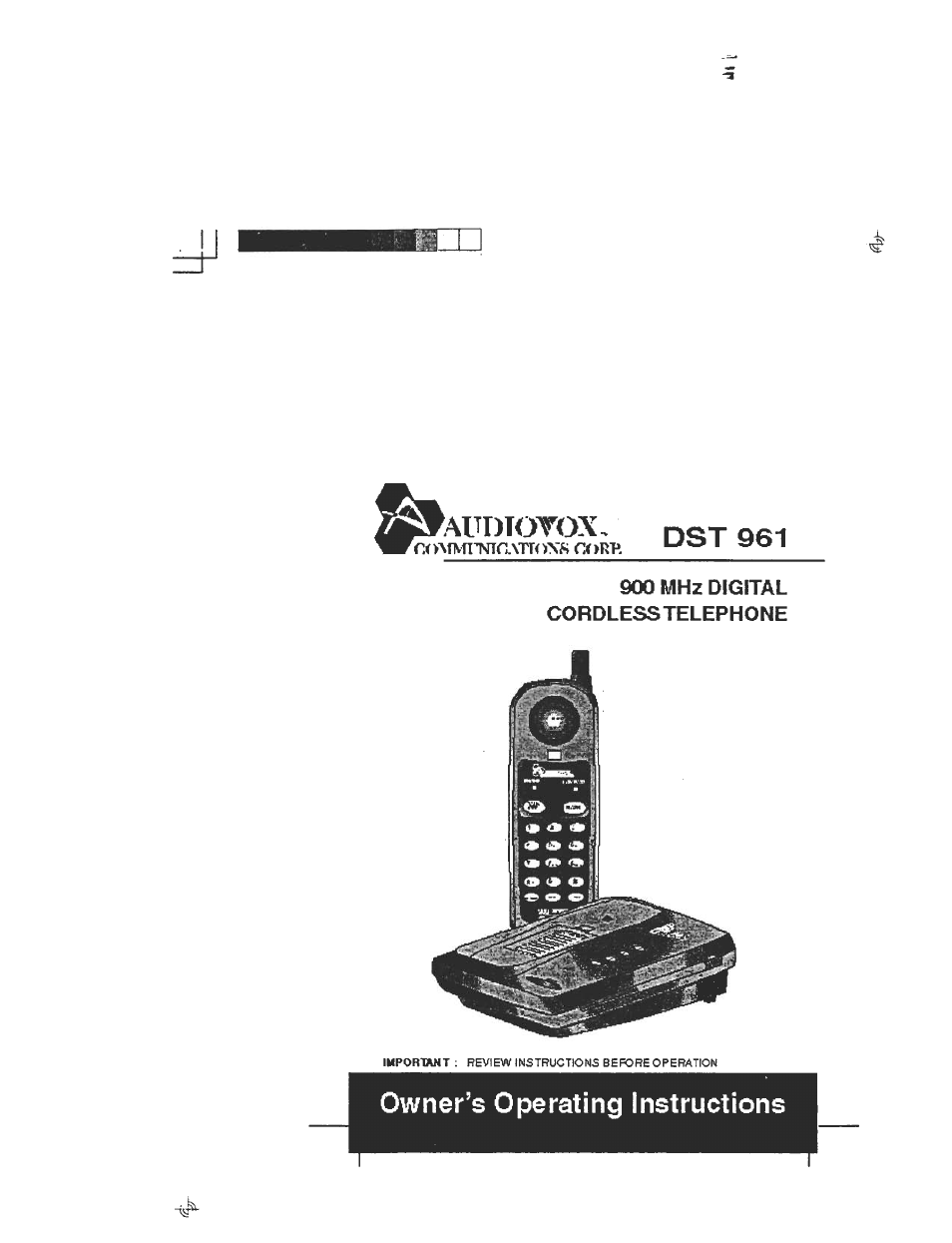 Audiovox DST 961 User Manual | 16 pages