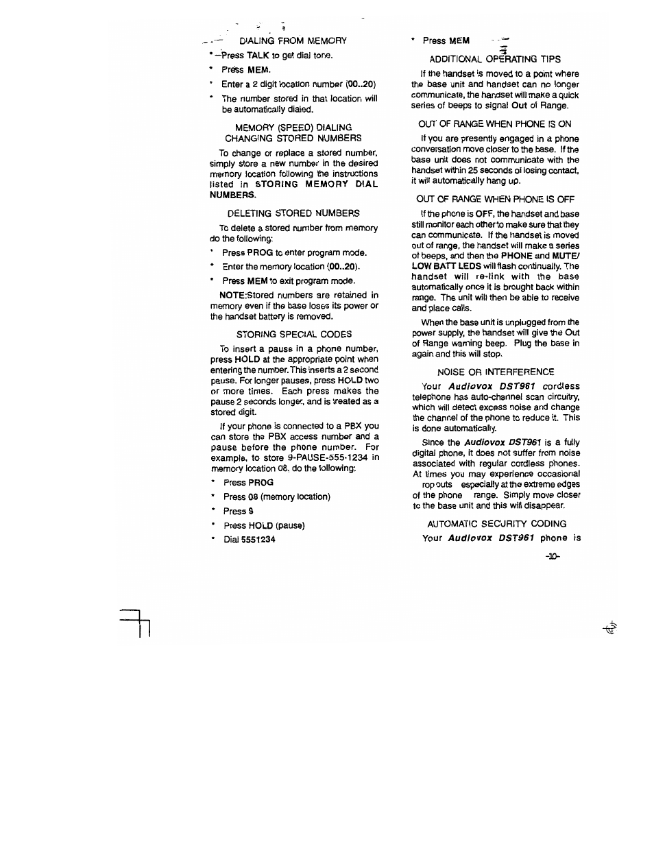 Audiovox DST 961 User Manual | Page 11 / 16