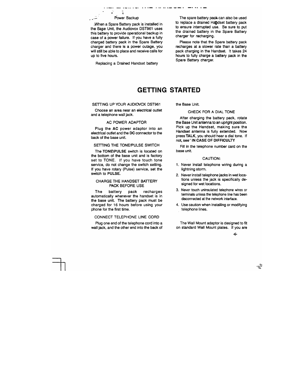 Getting started | Audiovox DST 961 User Manual | Page 7 / 16