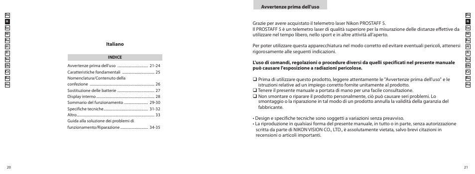 Nikon PROSTAFF User Manual | Page 11 / 99