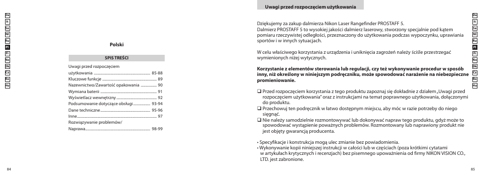 Nikon PROSTAFF User Manual | Page 43 / 99