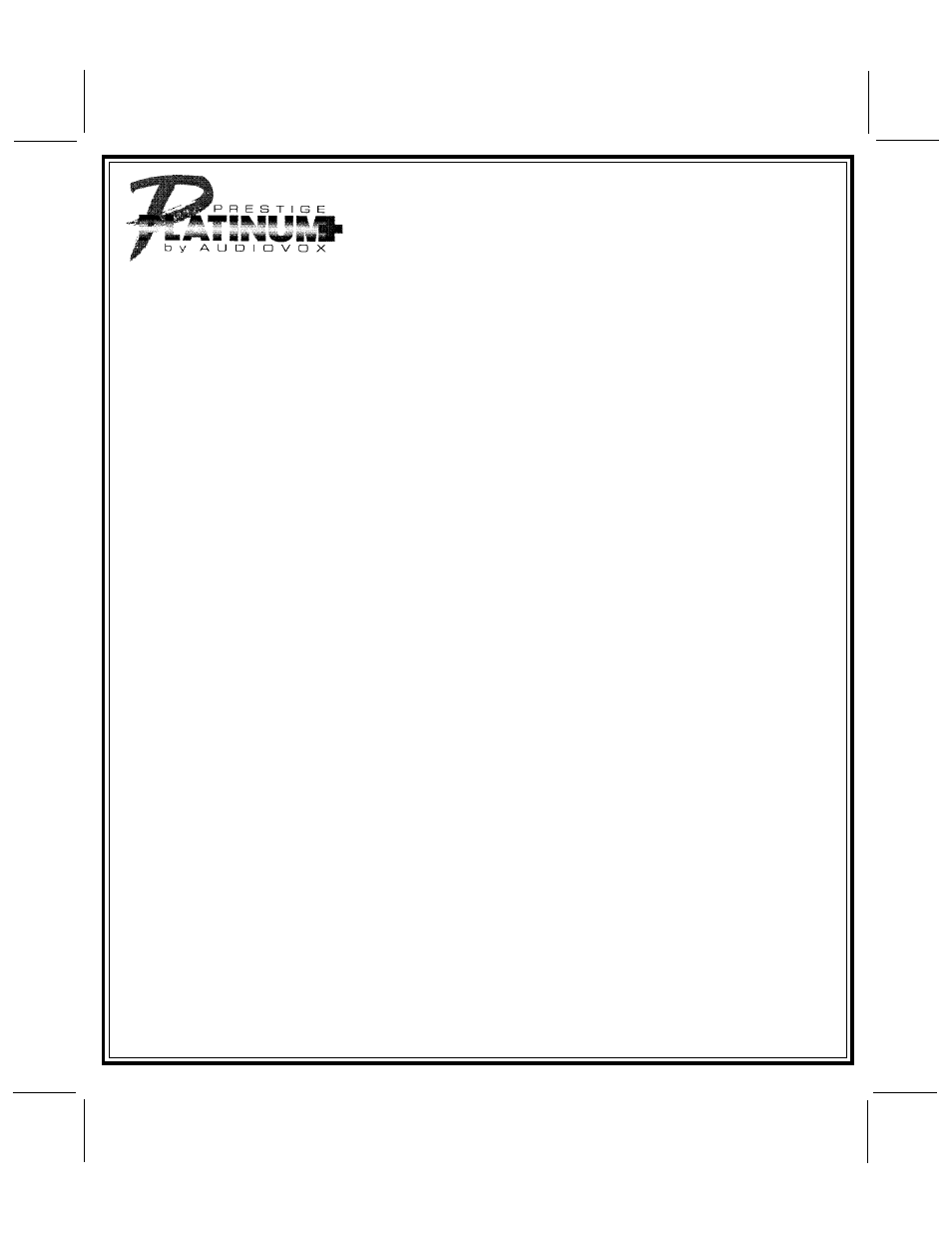 Audiovox Platinum APS 786 User Manual | 24 pages
