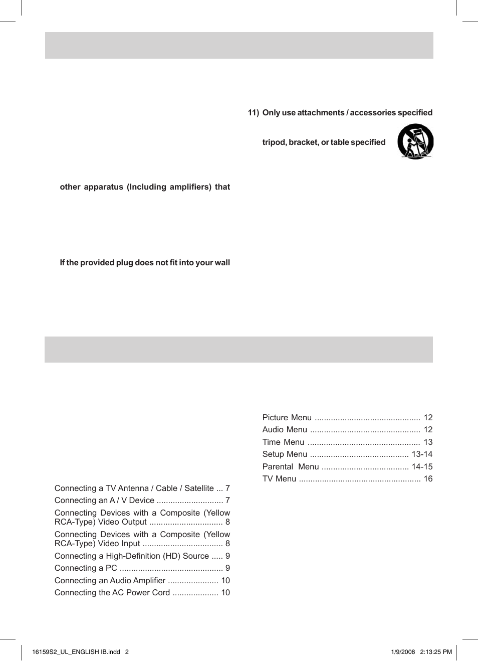 Audiovox FPE1508 User Manual | Page 3 / 19