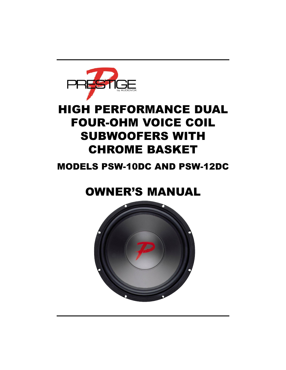 Audiovox PSW-10DC User Manual | 6 pages