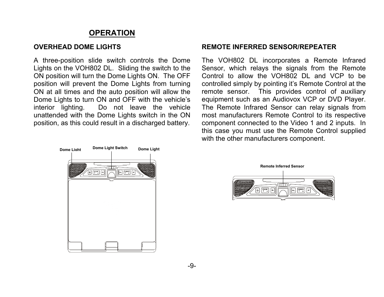 Operation | Audiovox VOH802 User Manual | Page 10 / 16