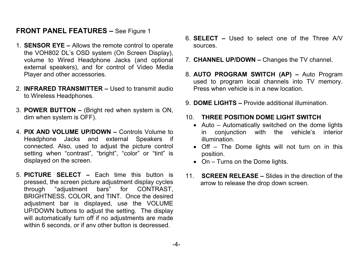 Audiovox VOH802 User Manual | Page 5 / 16