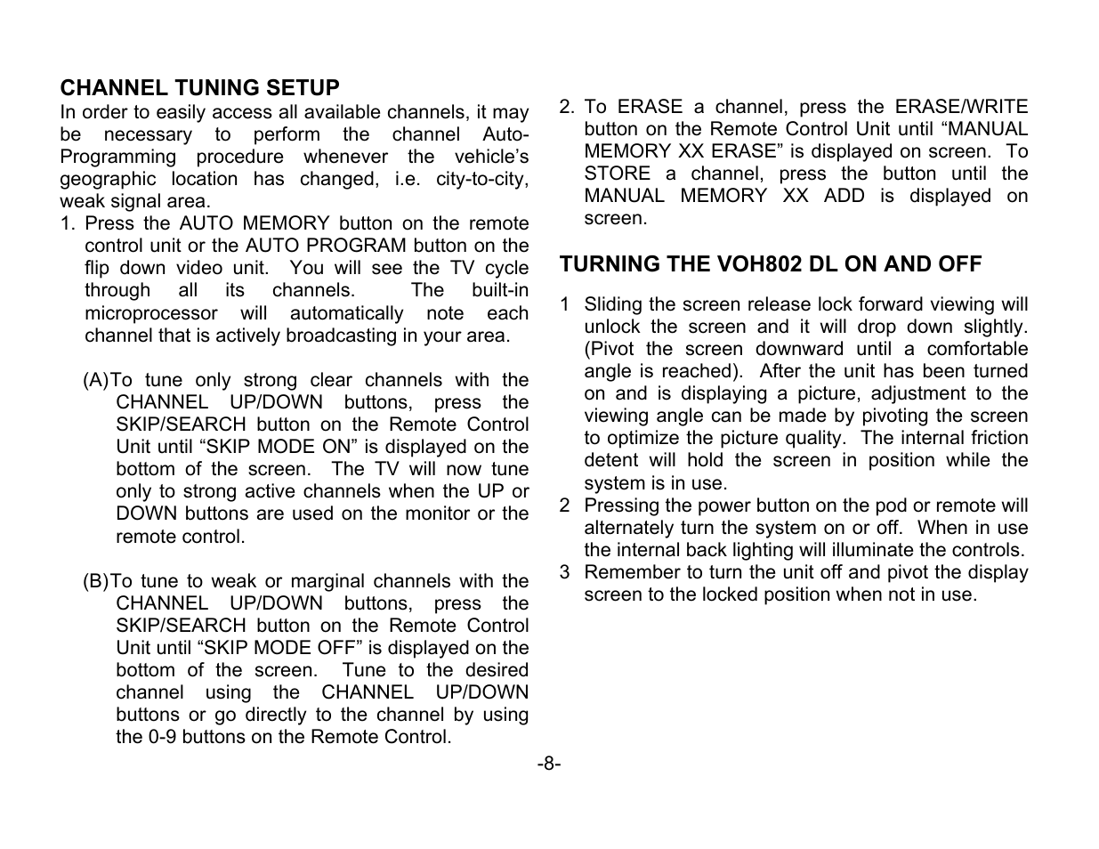 Audiovox VOH802 User Manual | Page 9 / 16