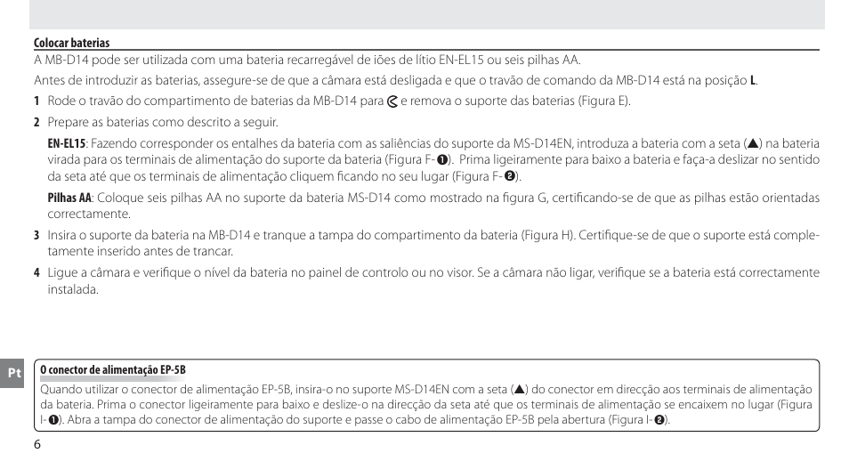 Colocar baterias | Nikon MB-D14 User Manual | Page 110 / 244
