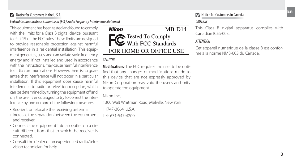 Nikon MB-D14 User Manual | Page 7 / 244