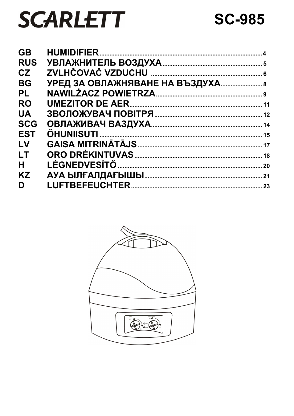 Scarlett SC-985 User Manual | 24 pages