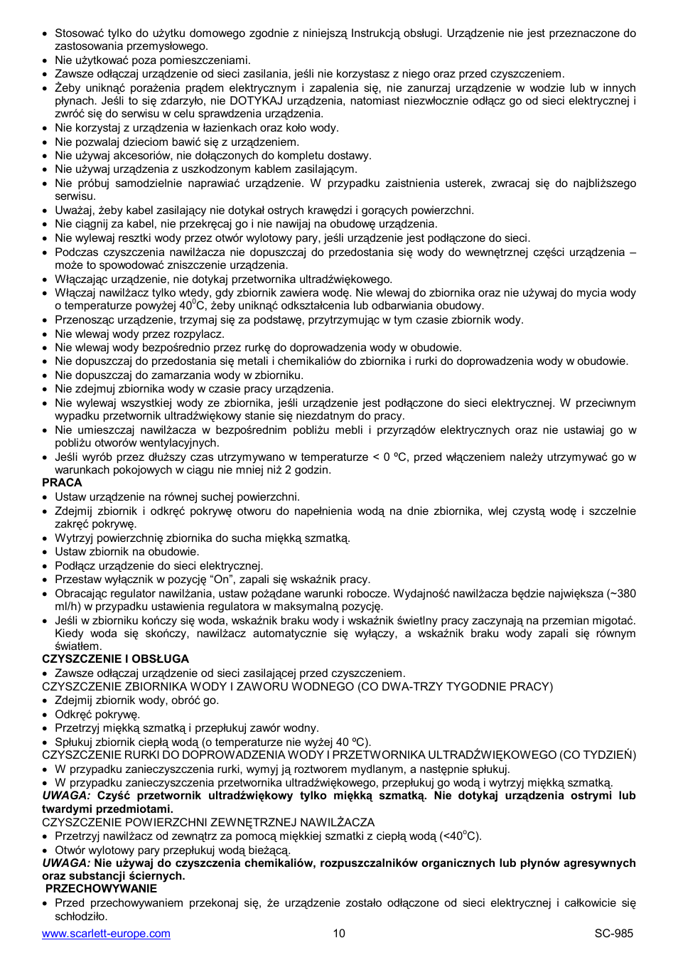 Scarlett SC-985 User Manual | Page 10 / 24