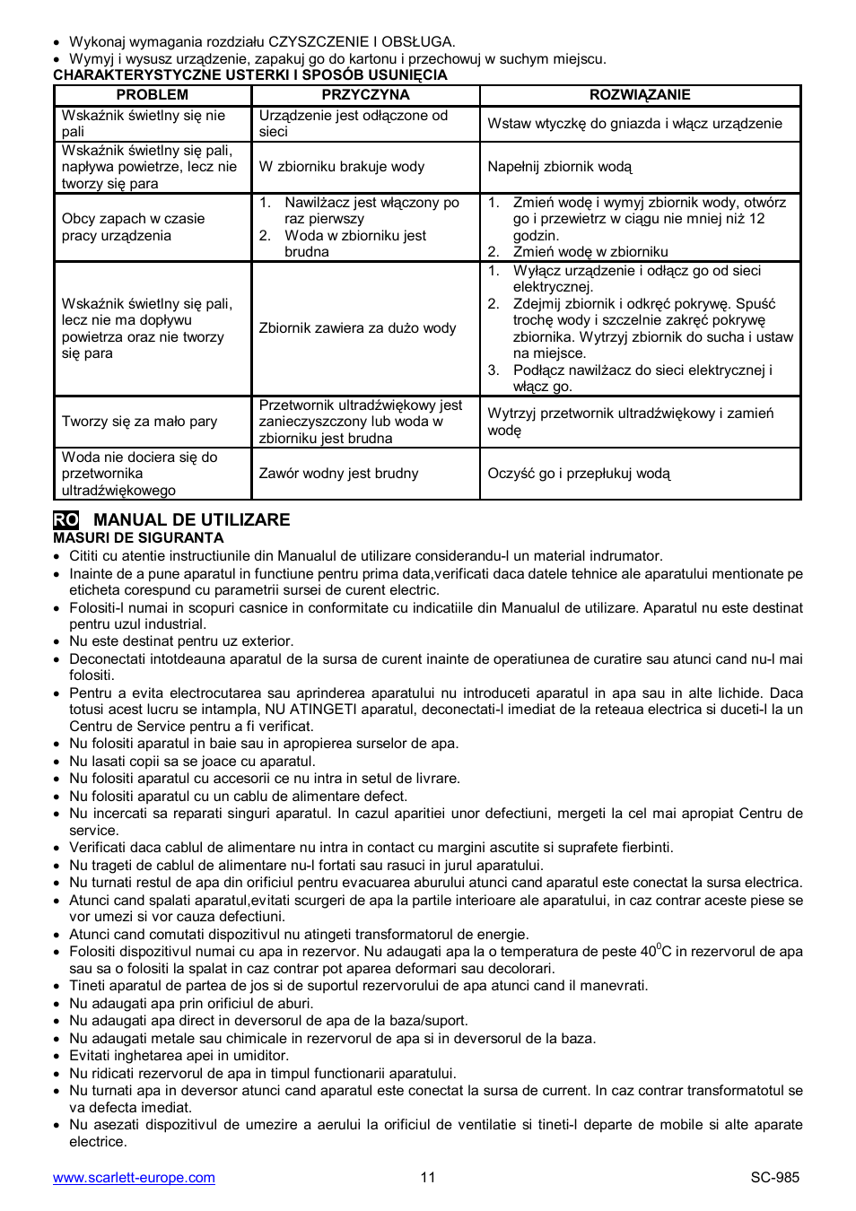 Scarlett SC-985 User Manual | Page 11 / 24