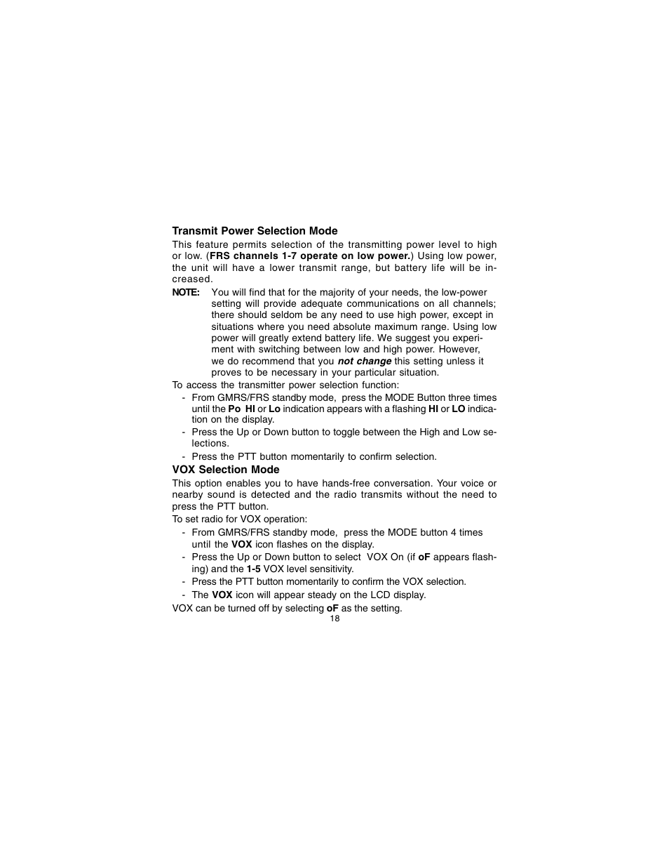 Audiovox GMRS2VMK User Manual | Page 18 / 28