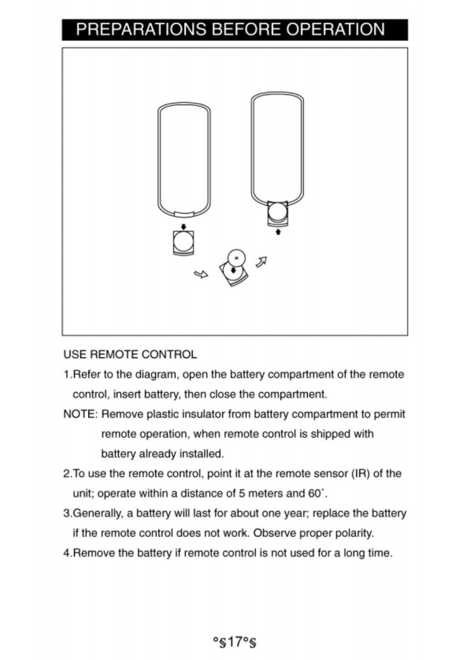 Preparations before operation | Audiovox D1730 User Manual | Page 18 / 46