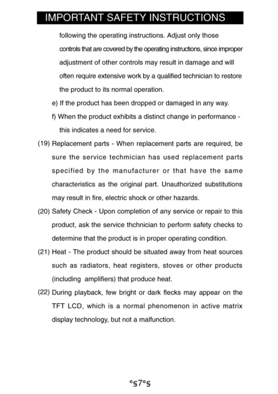 Important safety instructions | Audiovox D1730 User Manual | Page 8 / 46