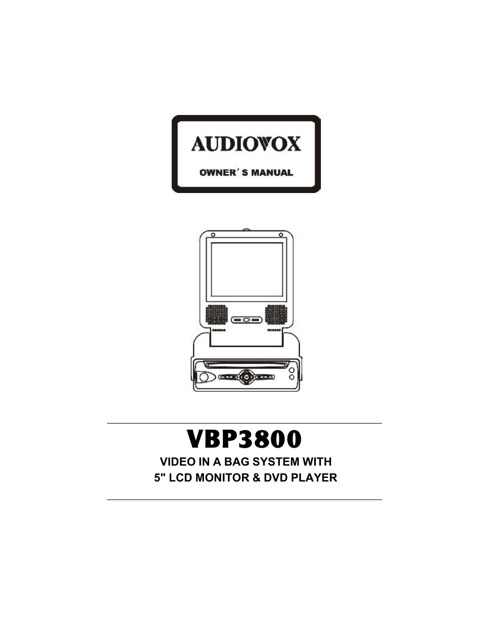 Audiovox VBP3800 User Manual | 34 pages