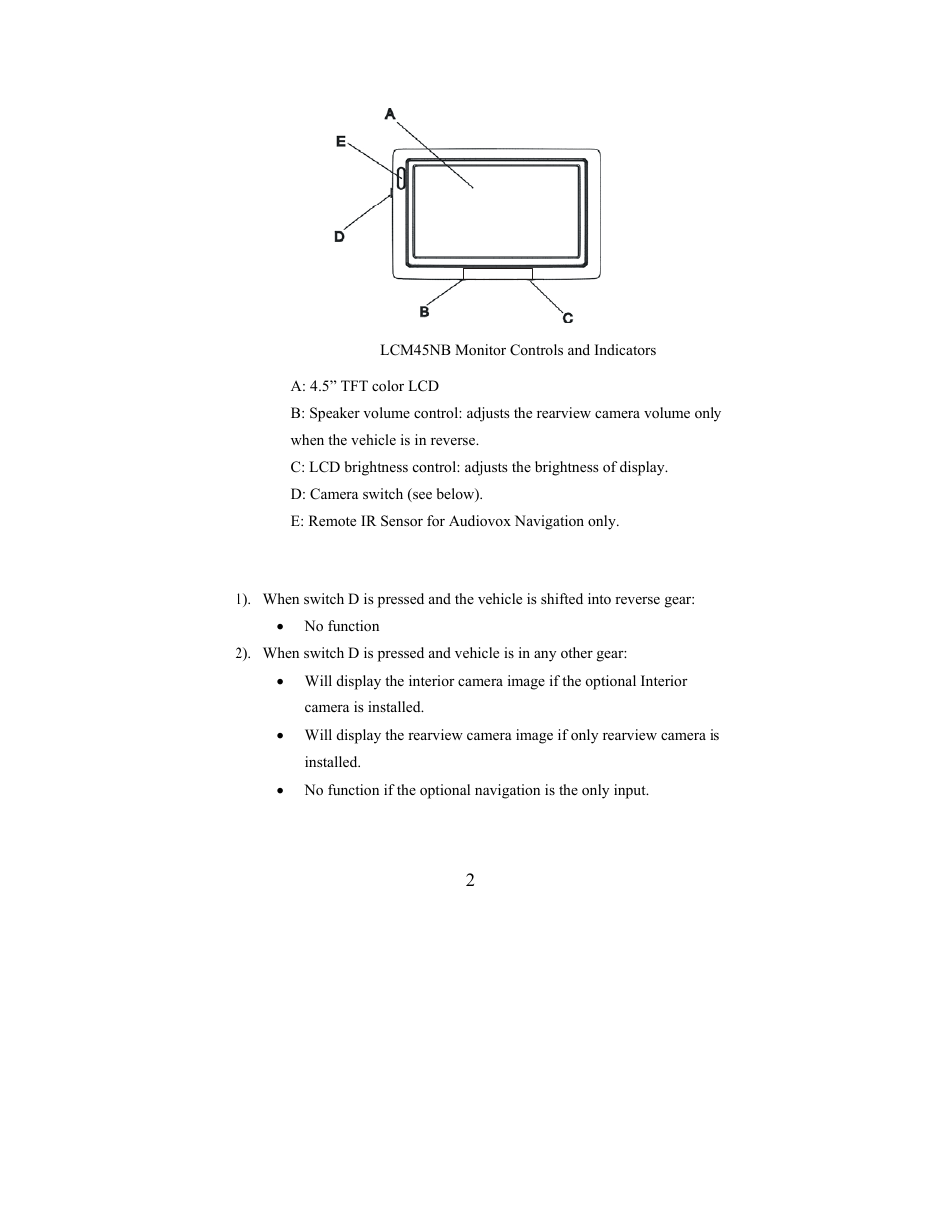 Audiovox LCM45NB User Manual | Page 3 / 8