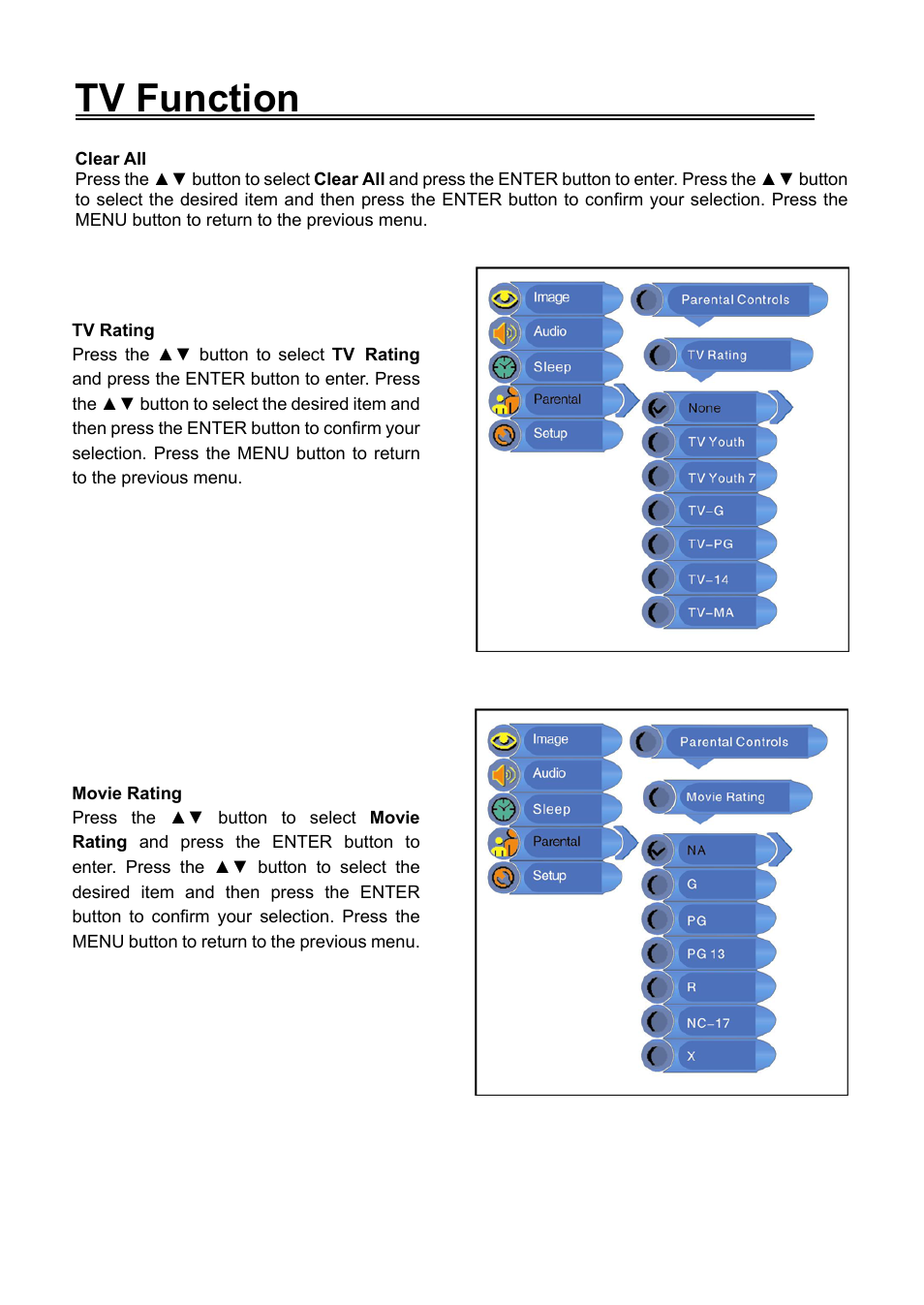 Tv function | Audiovox FPE1906DV User Manual | Page 23 / 44