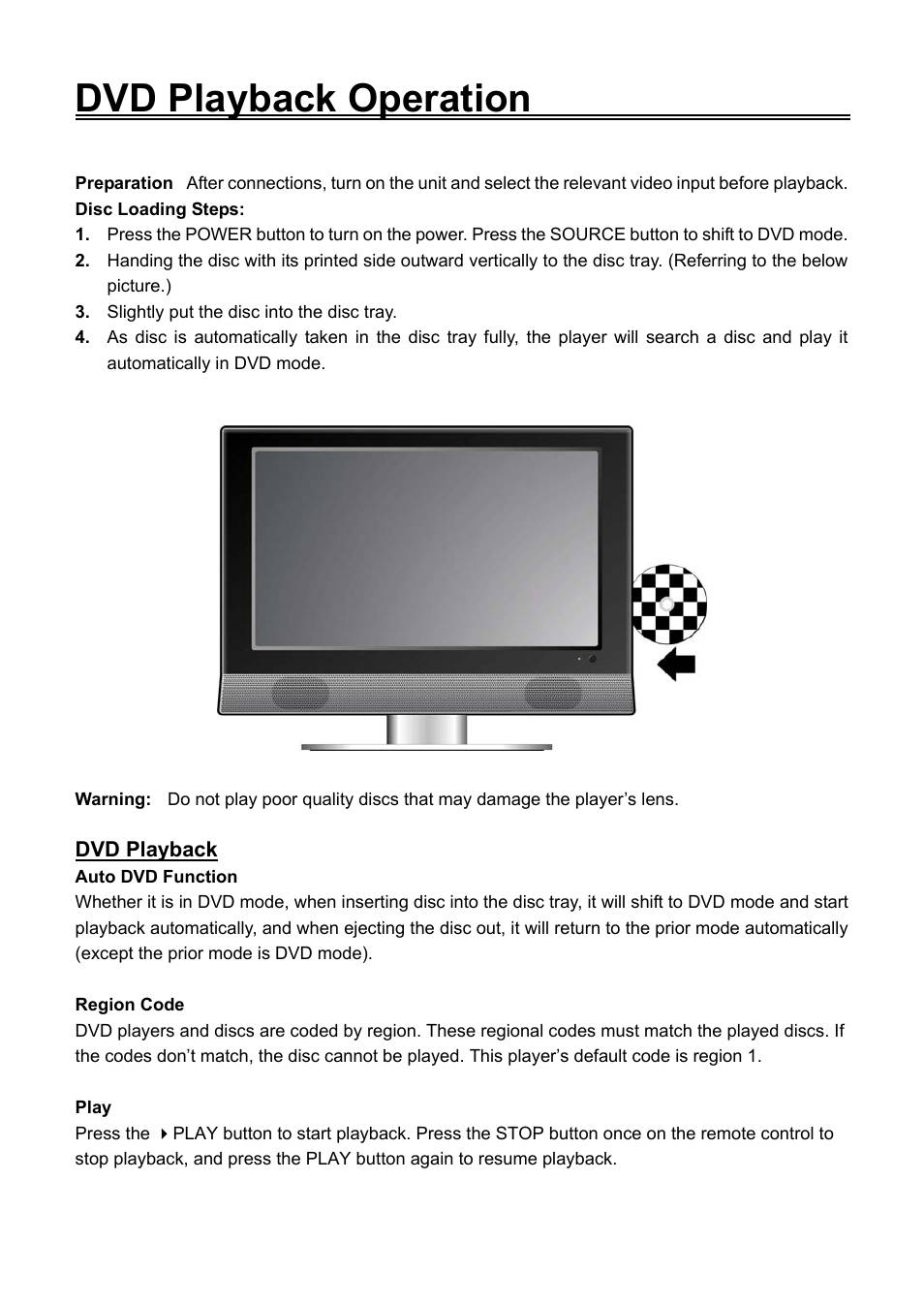Dvd playback operation | Audiovox FPE1906DV User Manual | Page 28 / 44