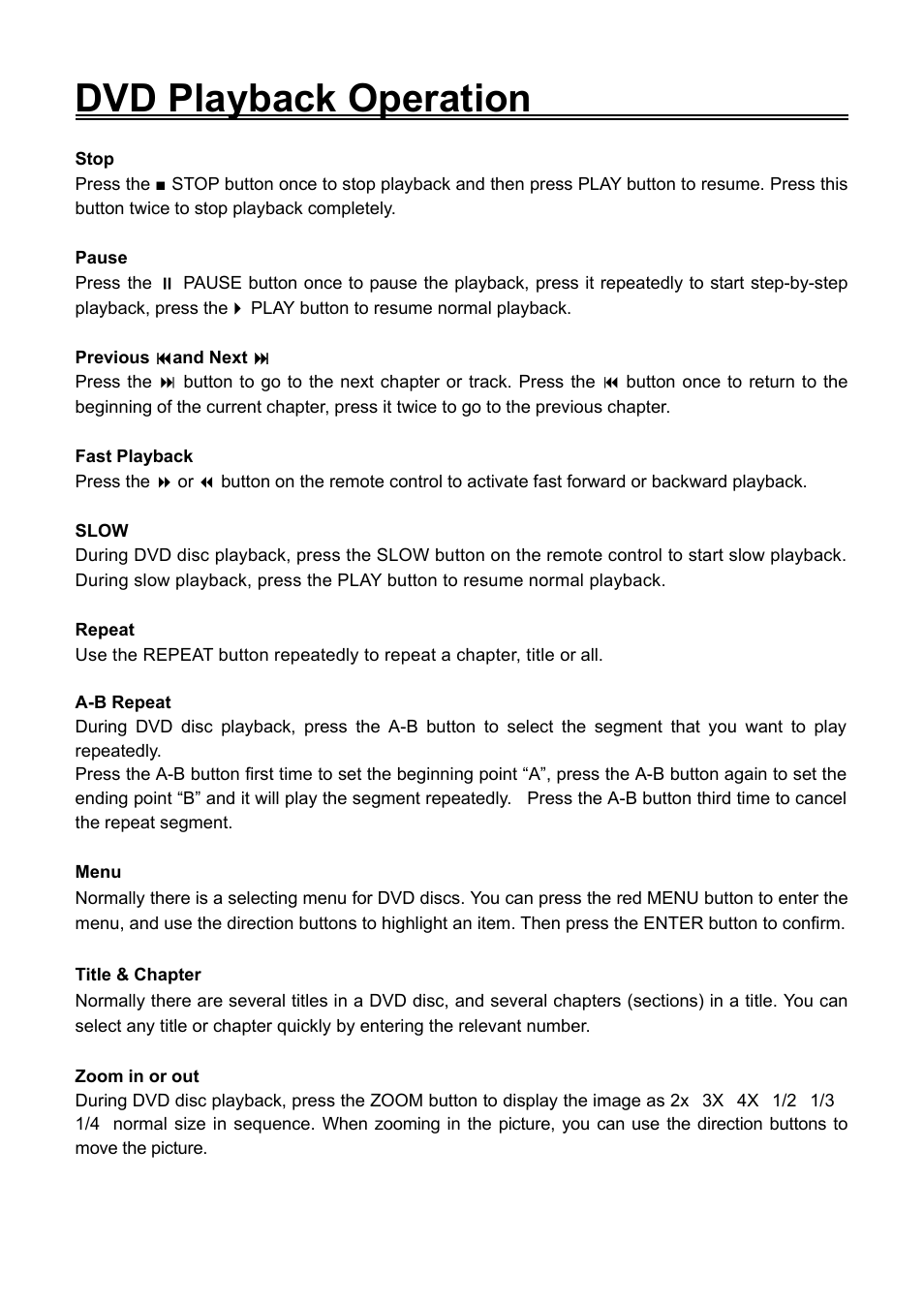 Dvd playback operation | Audiovox FPE1906DV User Manual | Page 29 / 44