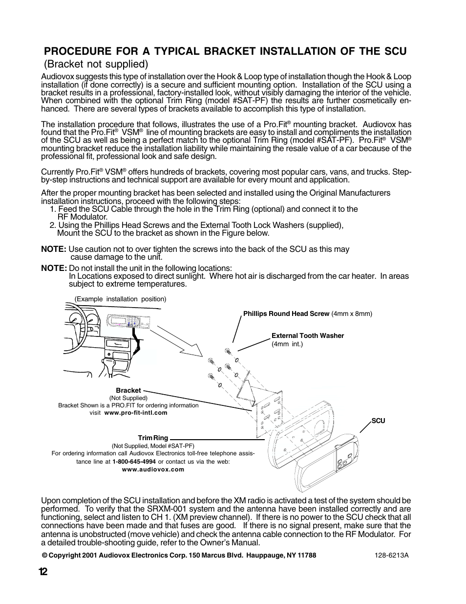 Audiovox XM-RCV User Manual | Page 12 / 12