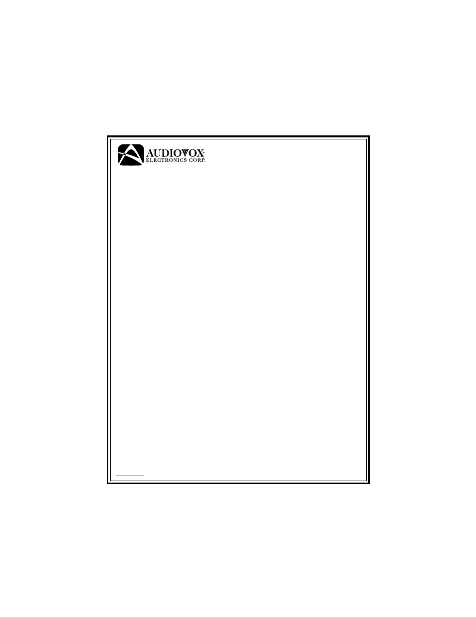 Audiovox AA-RS40CS User Manual | 8 pages