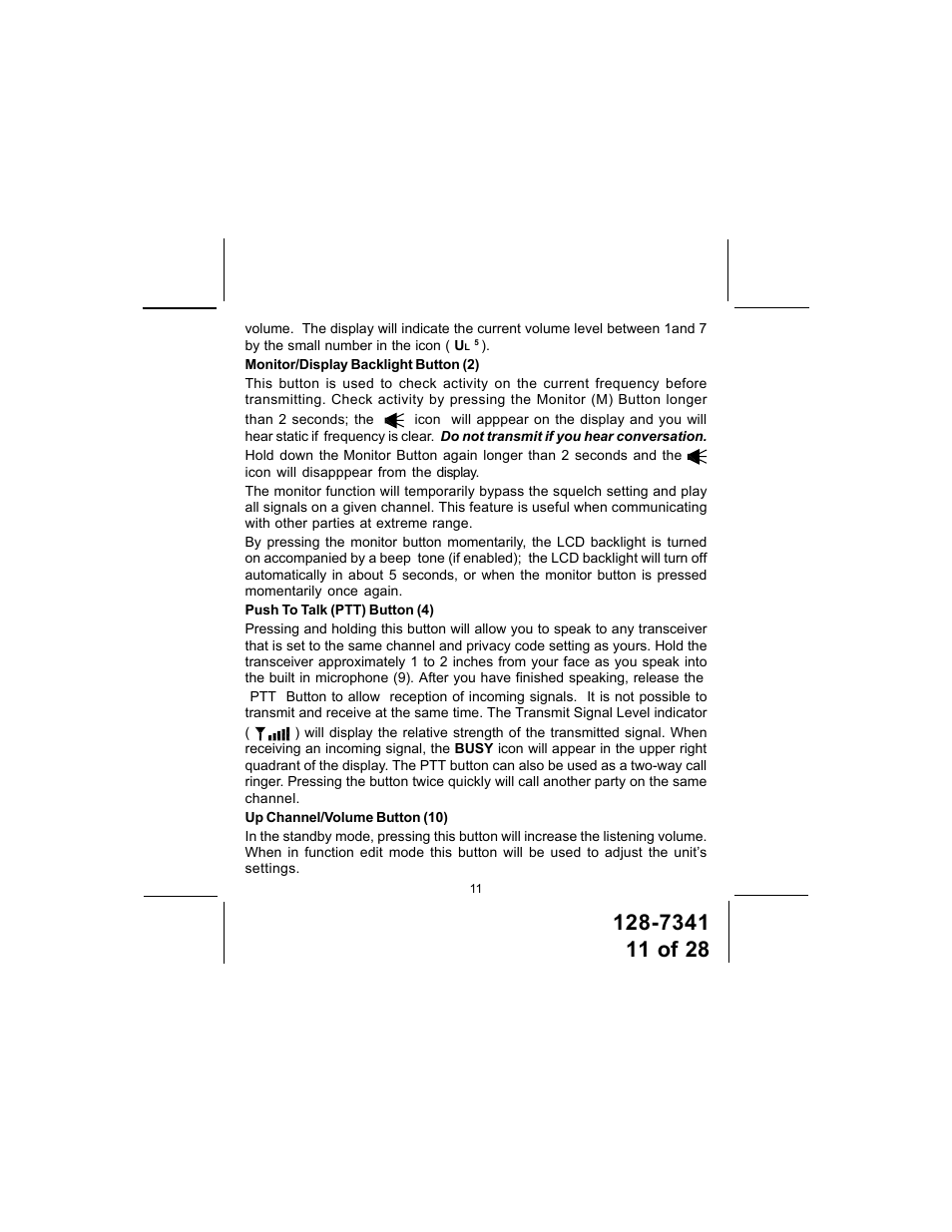 Audiovox GMRS1202CH User Manual | Page 11 / 28