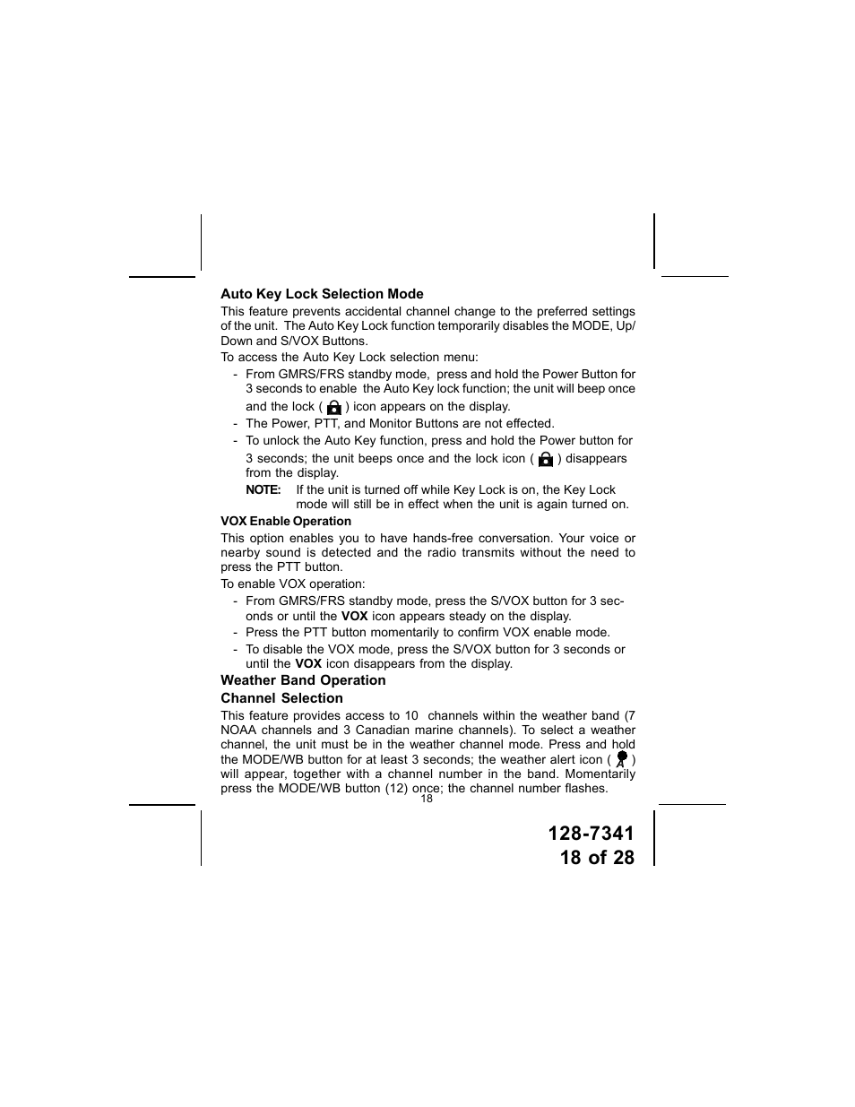 Audiovox GMRS1202CH User Manual | Page 18 / 28