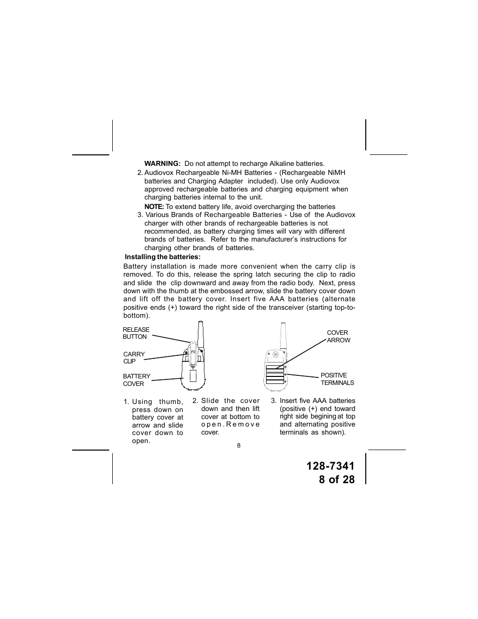 Audiovox GMRS1202CH User Manual | Page 8 / 28