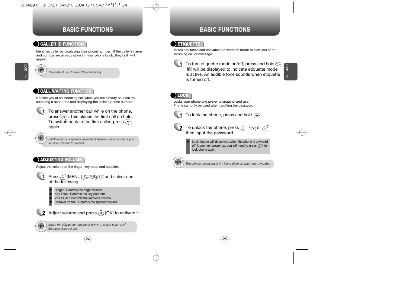Basic functions | Audiovox CDM-89100C User Manual | Page 14 / 68