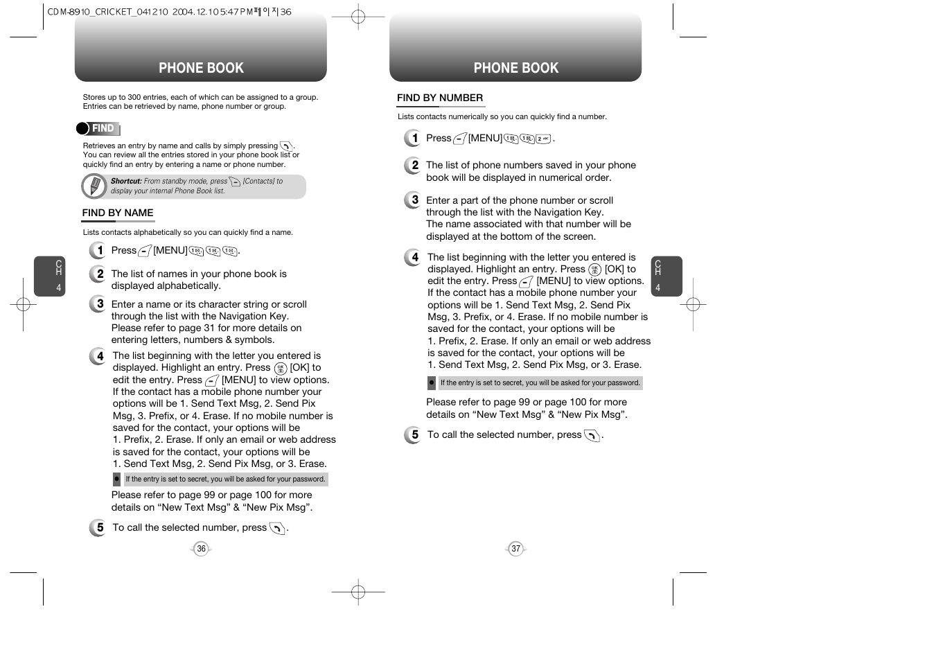 Phone book | Audiovox CDM-89100C User Manual | Page 20 / 68